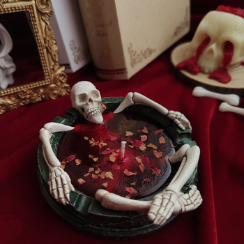 Halloween skelet aromaterapijska svijeća s mirisom ruže — stolna dekoracija