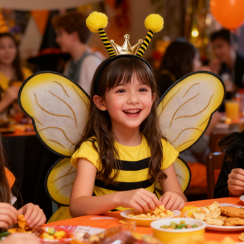 Cosplay set s krilima pčele i trakom za glavu, trodijelni set za Halloween party