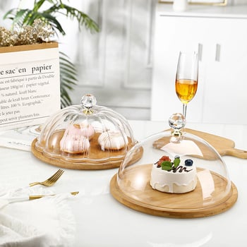 Capac acrilic pentru mâncare cu bază din lemn, capac transparent pentru masă, pentru hoteluri și cafenele