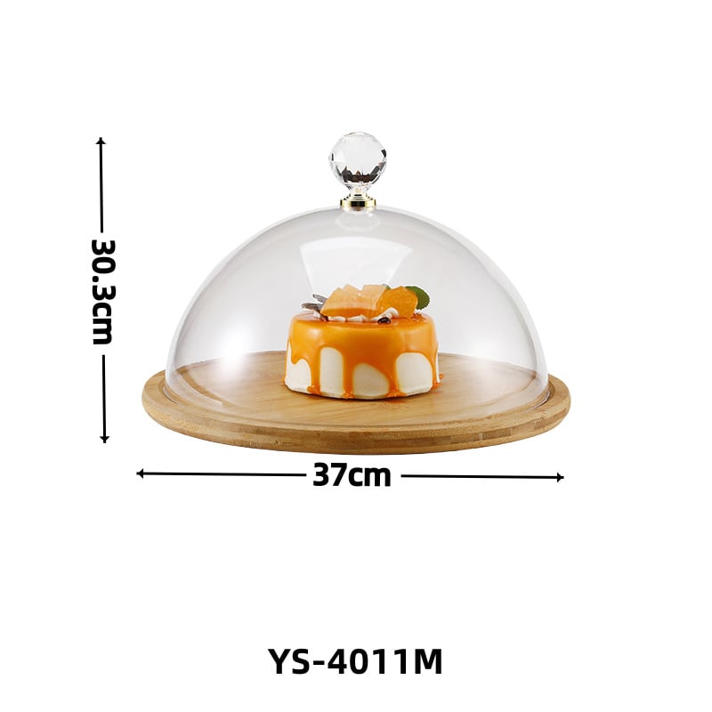 Capac acrilic pentru mâncare cu bază din lemn, capac transparent pentru masă, pentru hoteluri și cafenele