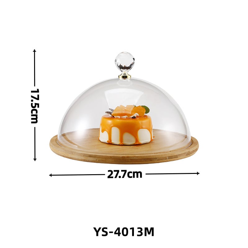 Capac acrilic pentru mâncare cu bază din lemn, capac transparent pentru masă, pentru hoteluri și cafenele