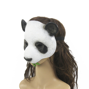 Panda maska za Halloween i cosplay — PU životinjska maska, rekvizit za karneval