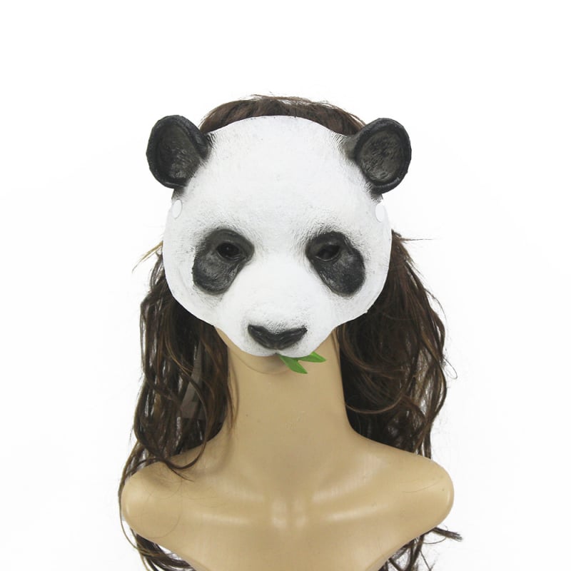 Panda maska za Halloween i cosplay — PU životinjska maska, rekvizit za karneval