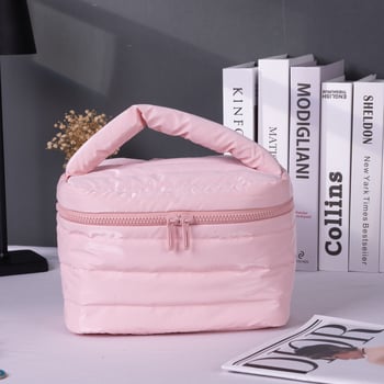 Geantă de makeup cu spațiu pentru pensule și ruj, organizator cu capacitate mare, potrivită pentru călătorii