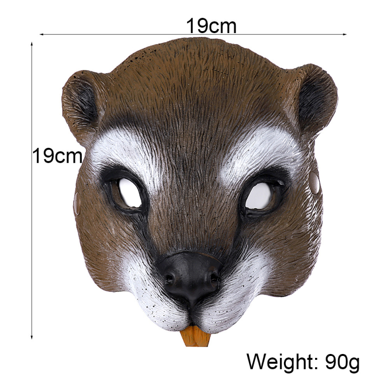 Polu-lice maska od PU pjene s motivom veverice, za Halloween i karneval dekoracije