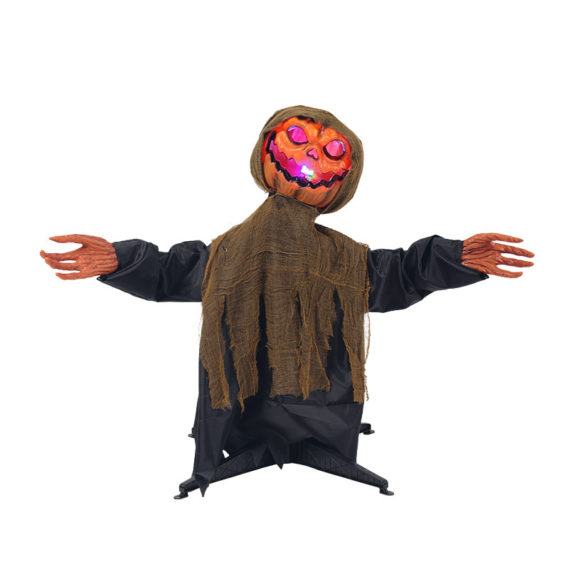 Stojeći Halloween ukras: duh od tikvice, s senzorom pokreta, svjetlom i zvukom