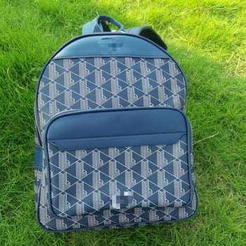 Rucsac unisex cu model în carouri și dungi geometrice, material PU, impermeabil, cu capacitate mare, pentru laptop de 15 inci