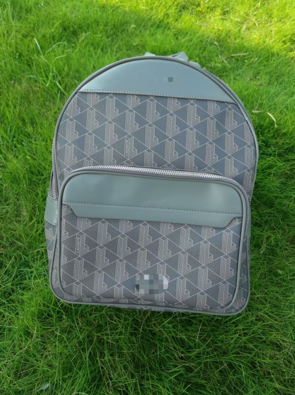 Rucsac unisex cu model în carouri și dungi geometrice, material PU, impermeabil, cu capacitate mare, pentru laptop de 15 inci