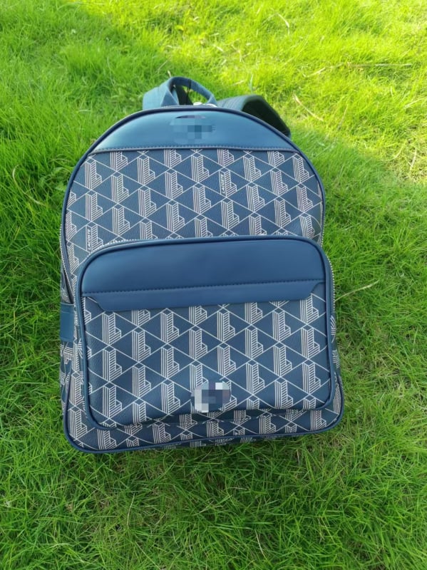Rucsac unisex cu model în carouri și dungi geometrice, material PU, impermeabil, cu capacitate mare, pentru laptop de 15 inci