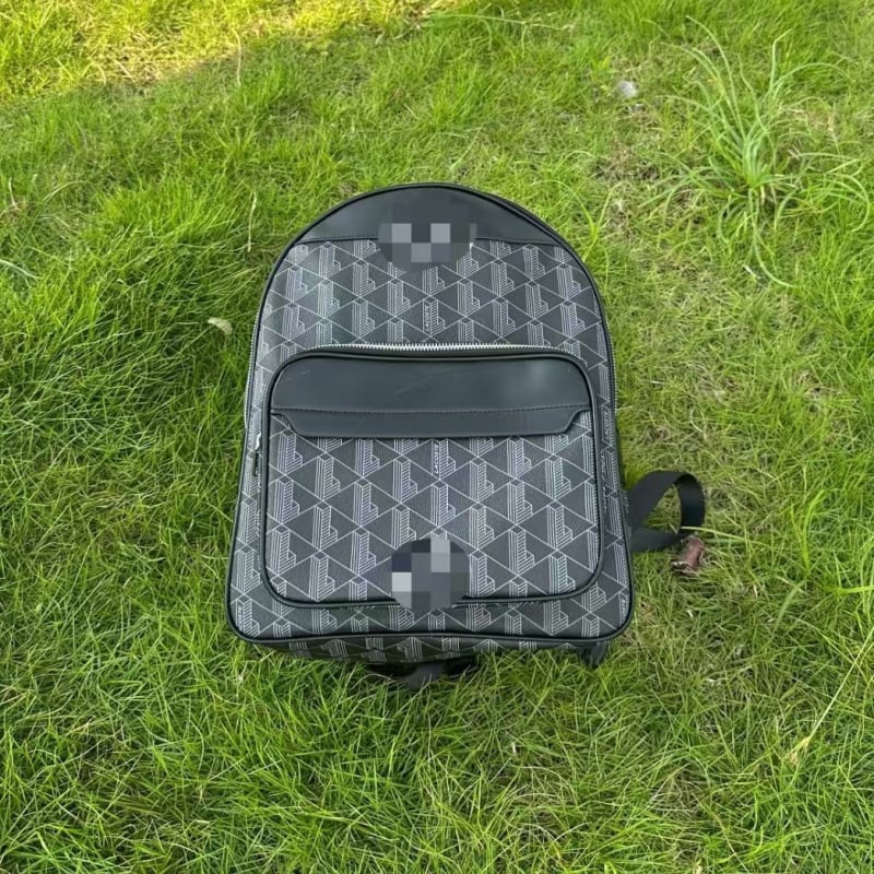 Rucsac unisex cu model în carouri și dungi geometrice, material PU, impermeabil, cu capacitate mare, pentru laptop de 15 inci