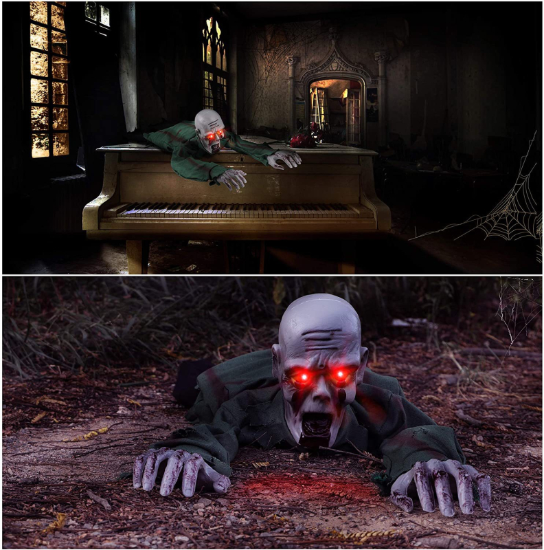 Halloween rekvizit: glasovno aktiviran, svijetleći puzajući duh, zastrašujuća dekoracija za scenu u ukletom domu