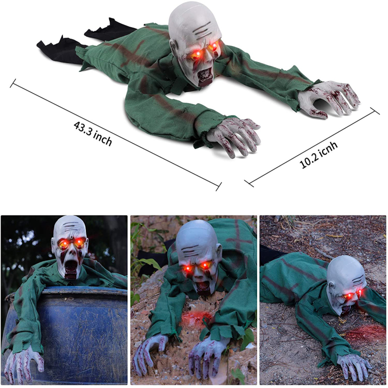 Halloween rekvizit: glasovno aktiviran, svijetleći puzajući duh, zastrašujuća dekoracija za scenu u ukletom domu