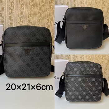 Férfi crossbody táska nyomtatott mintával, nagy kapacitású, mindennapi–üzleti stílusú, PU bőr, 8 hüvelykes laptophoz