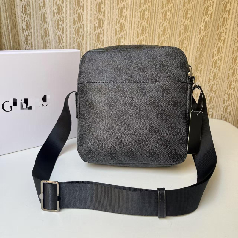 Férfi crossbody táska nyomtatott mintával, nagy kapacitású, mindennapi–üzleti stílusú, PU bőr, 8 hüvelykes laptophoz