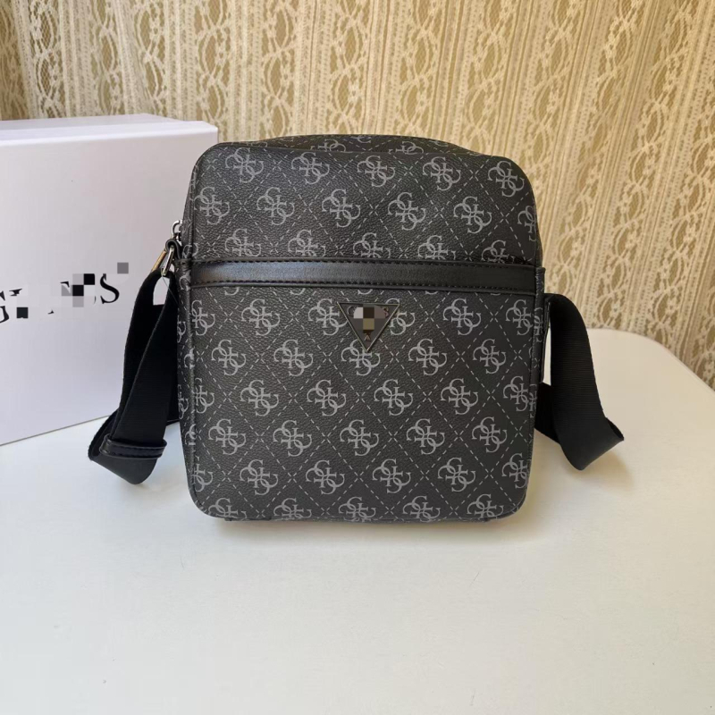 Férfi crossbody táska nyomtatott mintával, nagy kapacitású, mindennapi–üzleti stílusú, PU bőr, 8 hüvelykes laptophoz