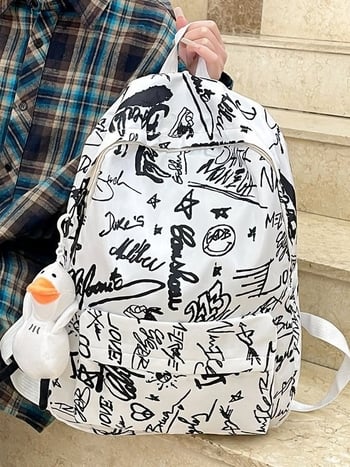 Rucsac graffiti în stil coreean Harajuku Ulzzang, Mori stil, pentru elevi de liceu