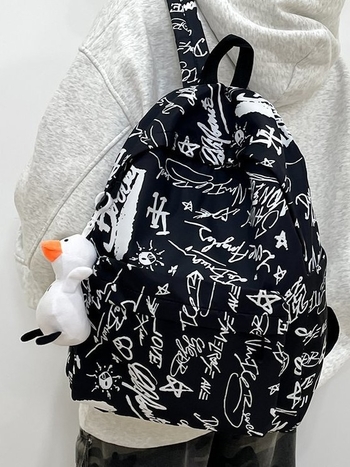 Rucsac graffiti în stil coreean Harajuku Ulzzang, Mori stil, pentru elevi de liceu