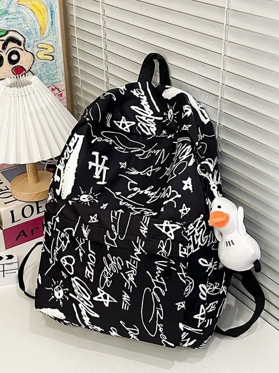 Rucsac graffiti în stil coreean Harajuku Ulzzang, Mori stil, pentru elevi de liceu