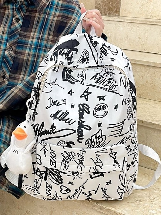 Rucsac graffiti în stil coreean Harajuku Ulzzang, Mori stil, pentru elevi de liceu