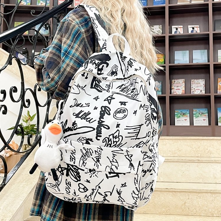 Rucsac graffiti în stil coreean Harajuku Ulzzang, Mori stil, pentru elevi de liceu