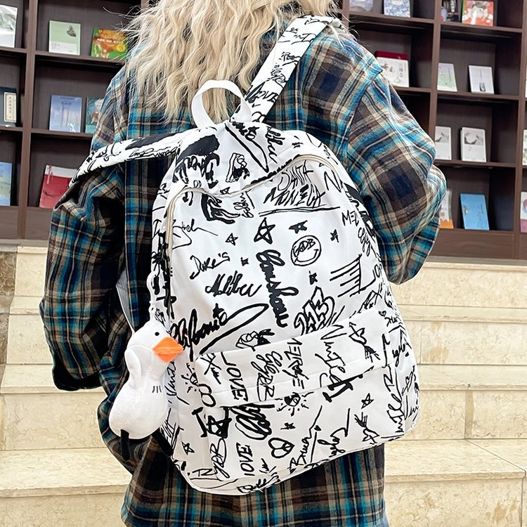 Rucsac graffiti în stil coreean Harajuku Ulzzang, Mori stil, pentru elevi de liceu