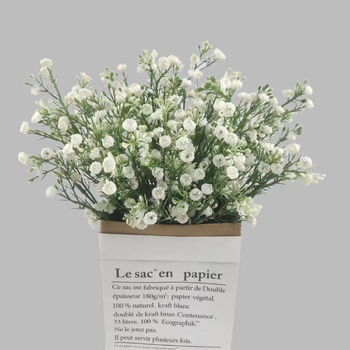 Umjetni buket gypsophila s plastičnim zelenilom, svadbena i kućna dekoracija