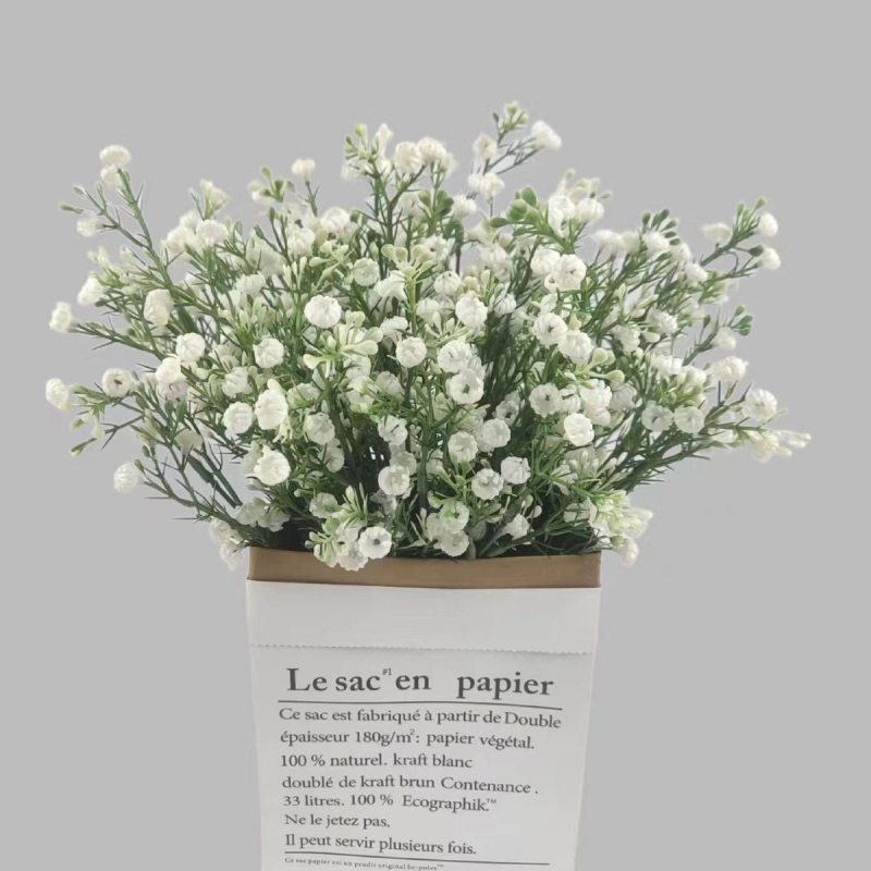 Umjetni buket gypsophila s plastičnim zelenilom, svadbena i kućna dekoracija