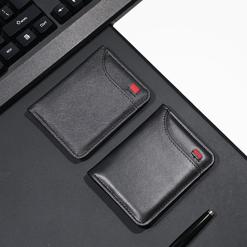 Suport pentru carduri cu model fibră de carbon, cu mai multe compartimente pentru carduri, design vertical, portofel pentru bărbați cu clips pentru bancnote