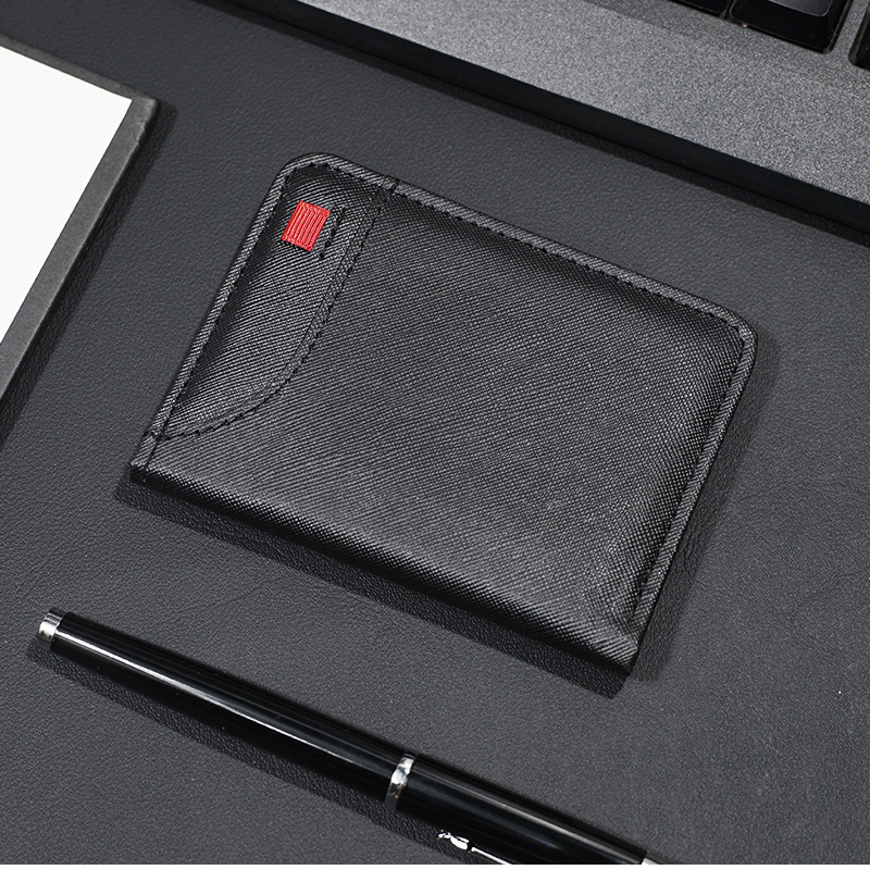 Suport pentru carduri cu model fibră de carbon, cu mai multe compartimente pentru carduri, design vertical, portofel pentru bărbați cu clips pentru bancnote