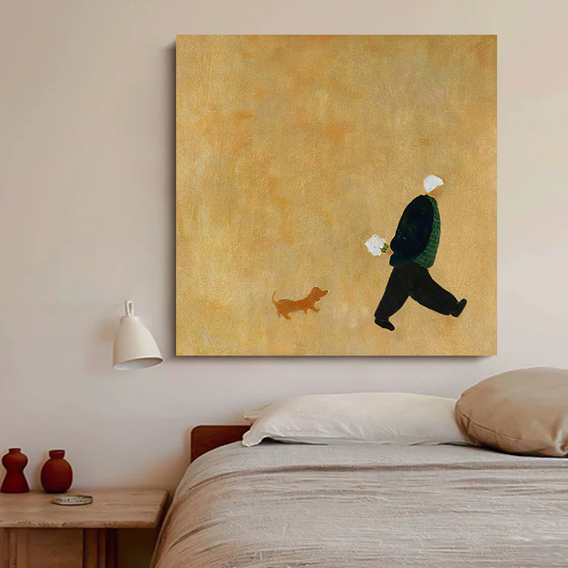 Ramirani zidni umjetnički rad na platnu uljem za dnevni boravak i spavaću sobu — moderni minimalistički stil, Wabi-Sabi.
