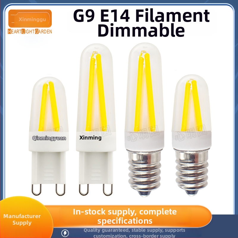 LED filamentová žiarovka 4W, G9 a E14, stmievateľná, 220V, do lustra a stolovej lampy