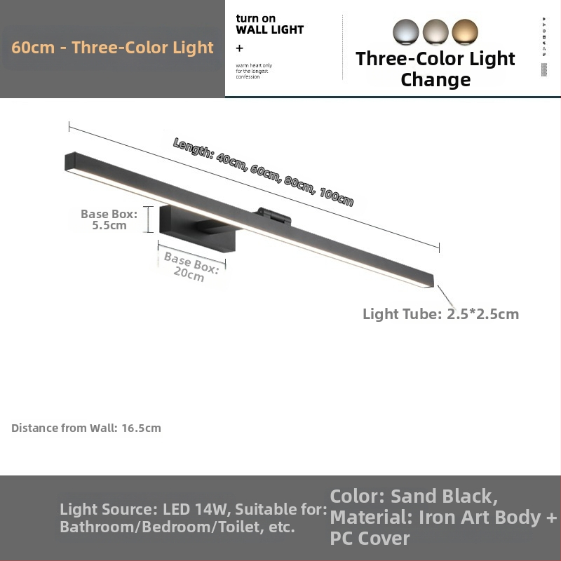 LED predné svetlo kúpeľňové zrkadlo so skriňou, zrkadlo na líčenie, moderný minimalistický štýl