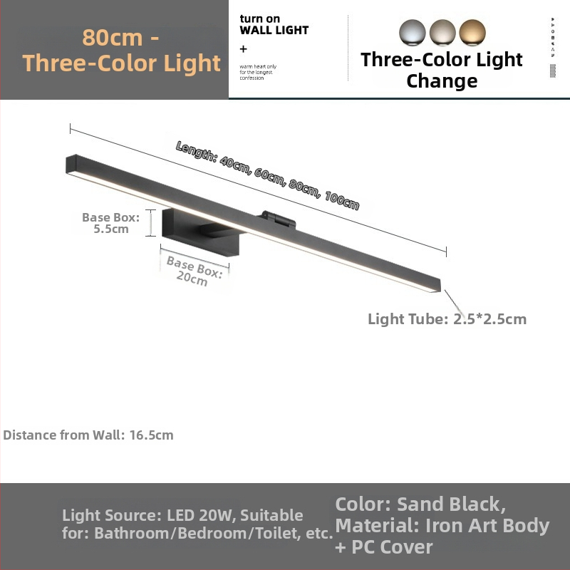 LED predné svetlo kúpeľňové zrkadlo so skriňou, zrkadlo na líčenie, moderný minimalistický štýl