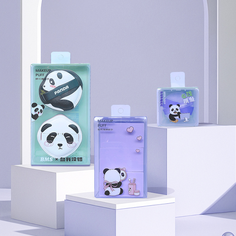 Panda porpúder készlet, sminktojás formájú szivacs, marshmallow puha nedves és száraz felvitelhez, smink fixálásához