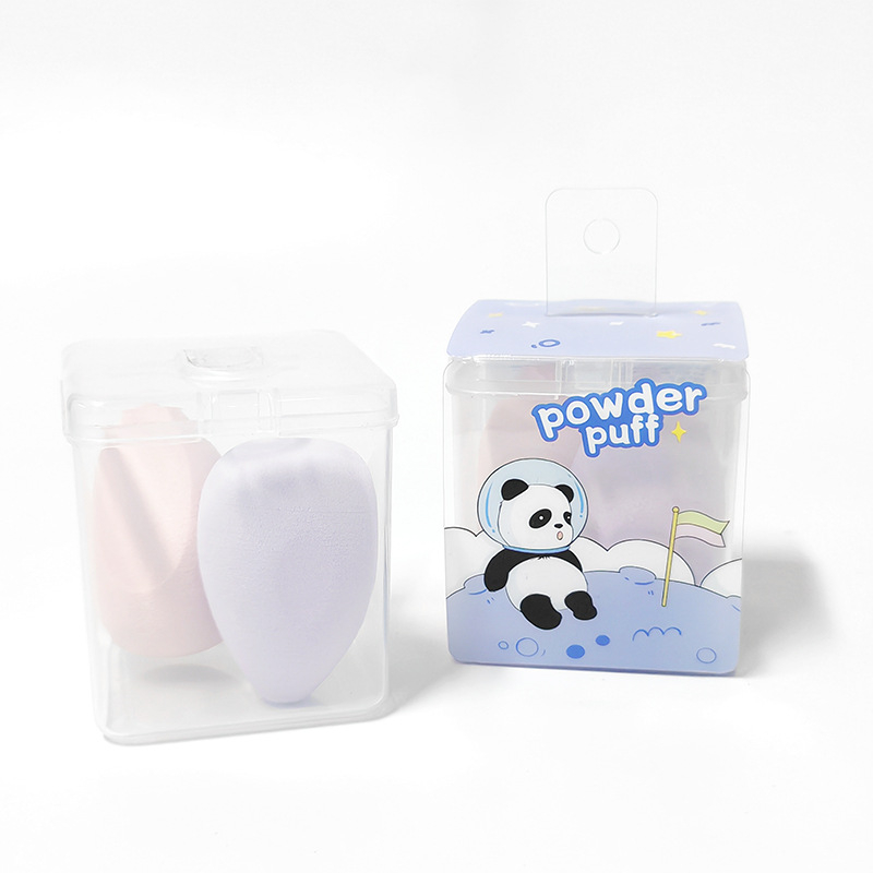 Panda porpúder készlet, sminktojás formájú szivacs, marshmallow puha nedves és száraz felvitelhez, smink fixálásához