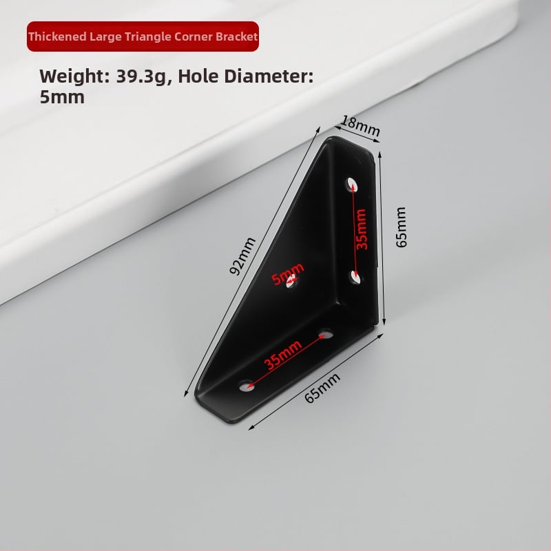 Suport de colț fix pe trei fețe, braț îngroșat la 90° pentru dulapuri și paturi – accesorii hardware