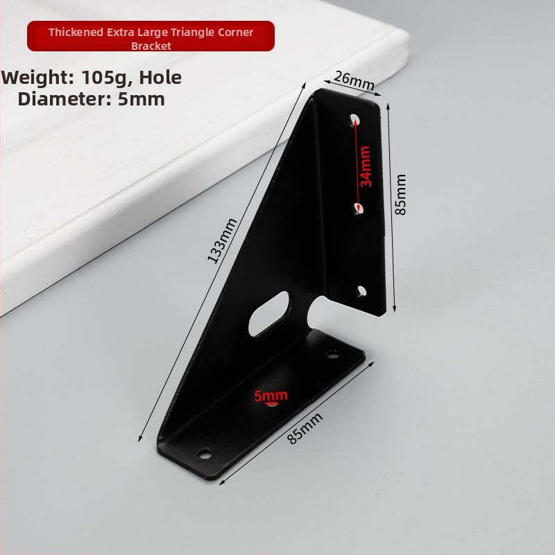 Suport de colț fix pe trei fețe, braț îngroșat la 90° pentru dulapuri și paturi – accesorii hardware