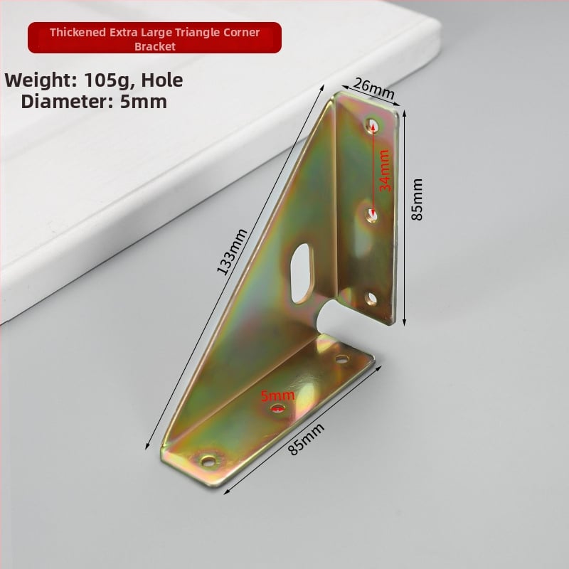 Suport de colț fix pe trei fețe, braț îngroșat la 90° pentru dulapuri și paturi – accesorii hardware