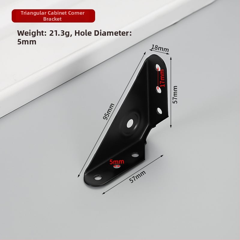 Suport de colț fix pe trei fețe, braț îngroșat la 90° pentru dulapuri și paturi – accesorii hardware