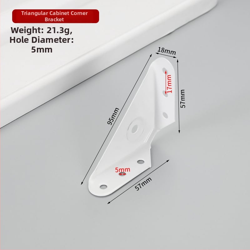 Suport de colț fix pe trei fețe, braț îngroșat la 90° pentru dulapuri și paturi – accesorii hardware