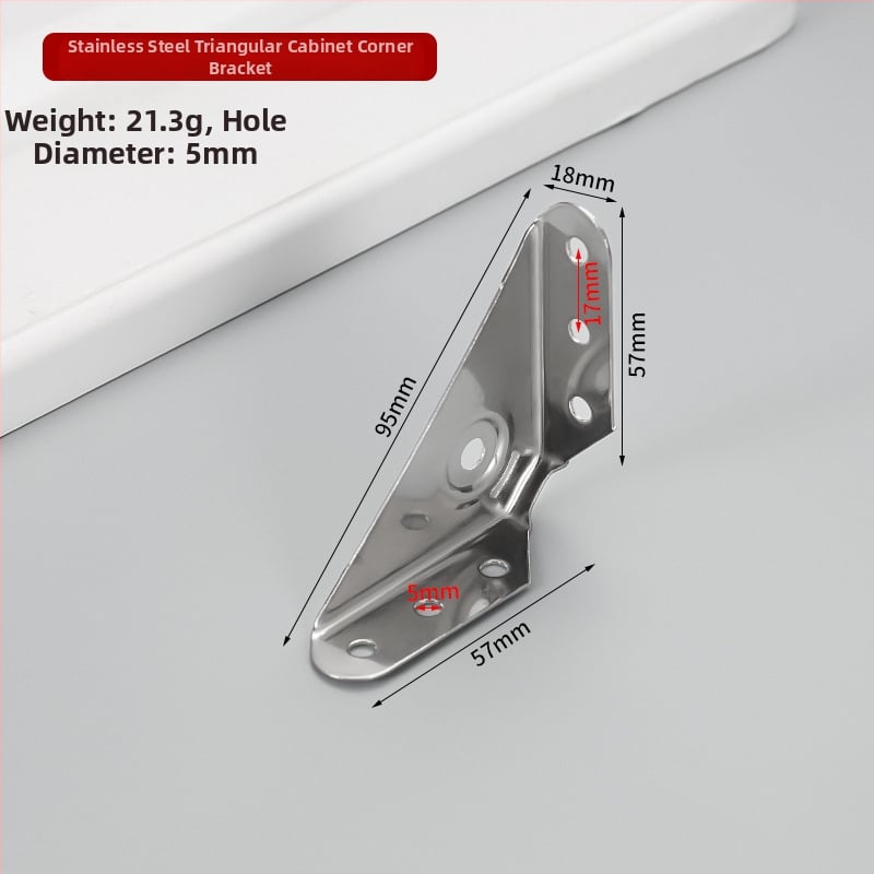 Suport de colț fix pe trei fețe, braț îngroșat la 90° pentru dulapuri și paturi – accesorii hardware