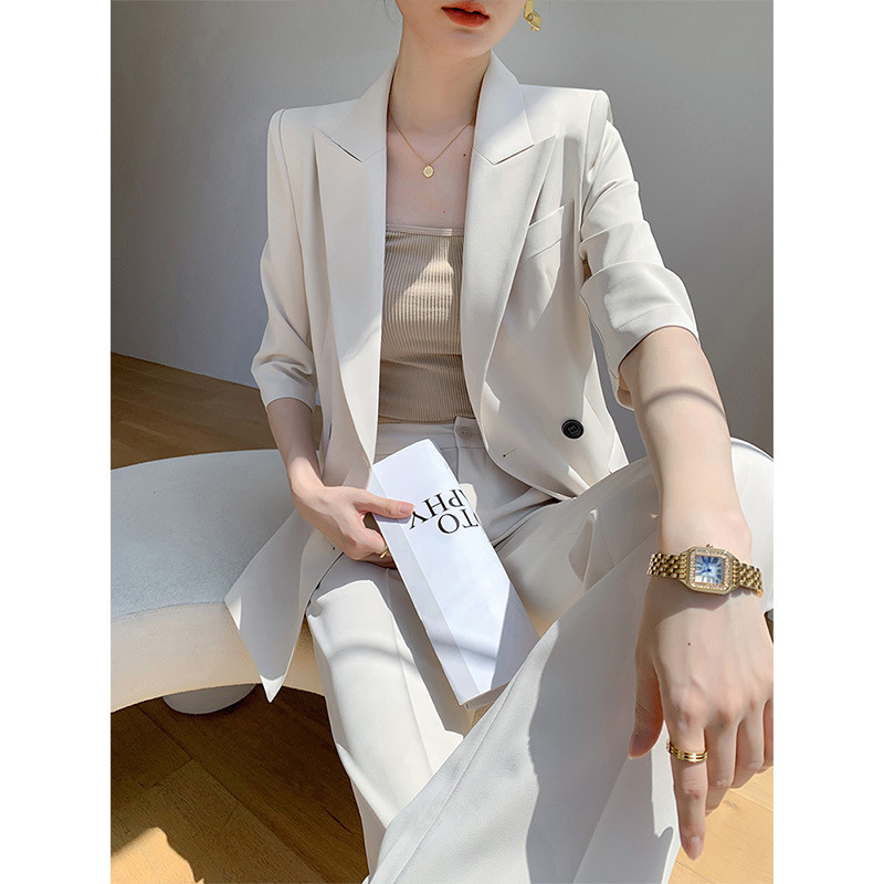 Visokokvalitetan ženski blazer set – bijeli sakoi, elegantan poslovni i ležerni stil, 2026 proljeće–jesen