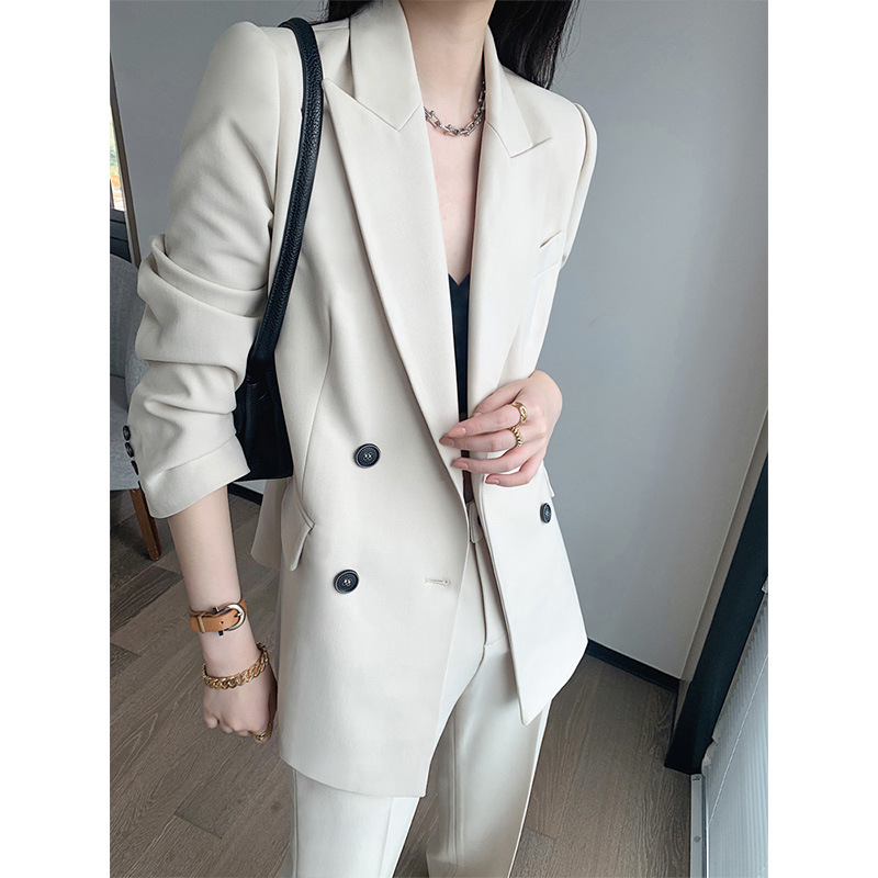 Visokokvalitetan ženski blazer set – bijeli sakoi, elegantan poslovni i ležerni stil, 2026 proljeće–jesen