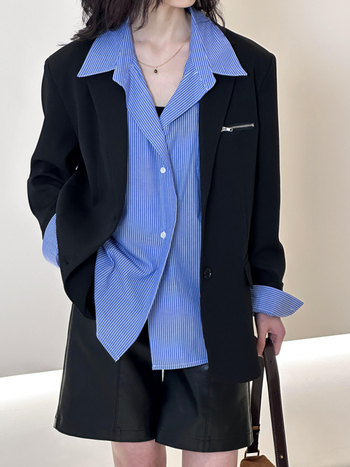 Blazer damă în stil coreean, primăvară, rever subțire, model 2447