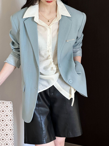 Blazer damă în stil coreean, primăvară, rever subțire, model 2447