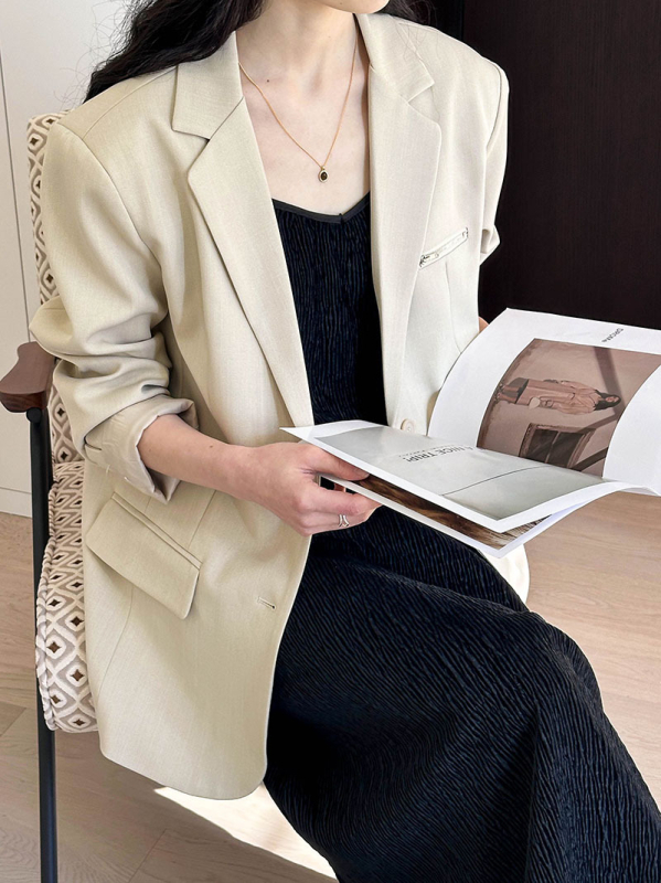Blazer damă în stil coreean, primăvară, rever subțire, model 2447
