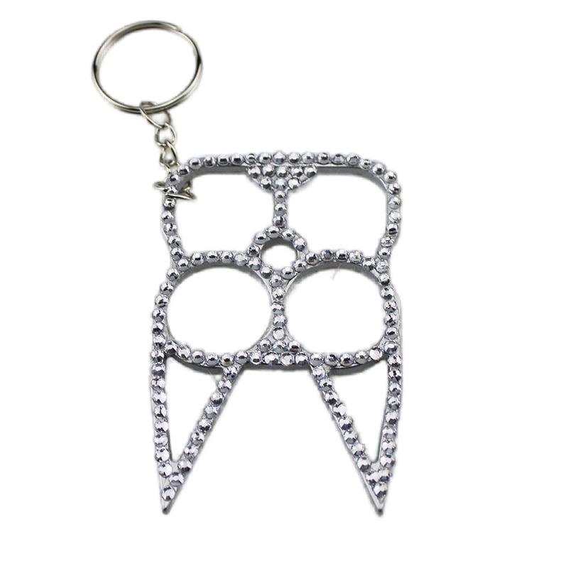Noul model cu închizătoare pentru două degete, email colorat și metal încrustat cu diamante, instrument de spargere a ferestrelor în situații de urgență, breloc de autoapărare feminin