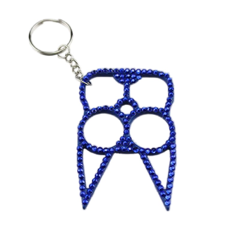 Noul model cu închizătoare pentru două degete, email colorat și metal încrustat cu diamante, instrument de spargere a ferestrelor în situații de urgență, breloc de autoapărare feminin