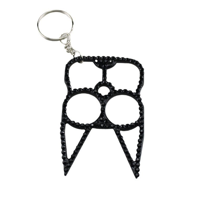 Noul model cu închizătoare pentru două degete, email colorat și metal încrustat cu diamante, instrument de spargere a ferestrelor în situații de urgență, breloc de autoapărare feminin