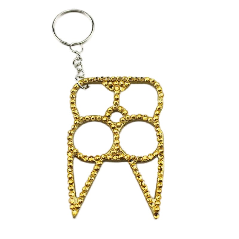 Noul model cu închizătoare pentru două degete, email colorat și metal încrustat cu diamante, instrument de spargere a ferestrelor în situații de urgență, breloc de autoapărare feminin